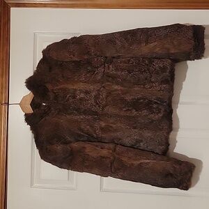Vintage Genuine Rabbit Fur Jacket - Brown